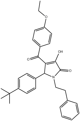 5-(4-tert-butylphenyl)-4-(4-ethoxybenzoyl)-3-hydroxy-1-(2-phenylethyl)-1,5-dihydro-2H-pyrrol-2-one 구조식 이미지