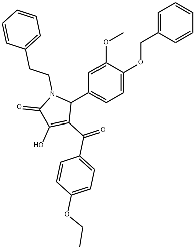 5-[4-(benzyloxy)-3-methoxyphenyl]-4-(4-ethoxybenzoyl)-3-hydroxy-1-(2-phenylethyl)-1,5-dihydro-2H-pyrrol-2-one Structure