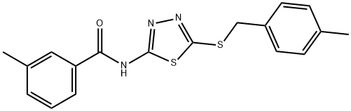 3-methyl-N-{5-[(4-methylbenzyl)sulfanyl]-1,3,4-thiadiazol-2-yl}benzamide Structure