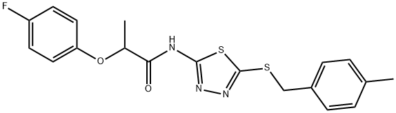 2-(4-fluorophenoxy)-N-{5-[(4-methylbenzyl)sulfanyl]-1,3,4-thiadiazol-2-yl}propanamide 구조식 이미지