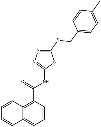 N-{5-[(4-methylbenzyl)sulfanyl]-1,3,4-thiadiazol-2-yl}-1-naphthamide 구조식 이미지