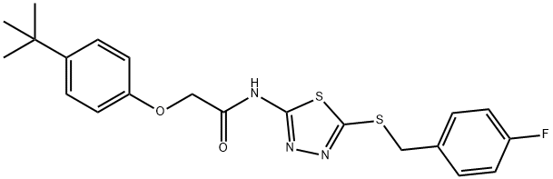2-(4-tert-butylphenoxy)-N-{5-[(4-fluorobenzyl)sulfanyl]-1,3,4-thiadiazol-2-yl}acetamide Structure
