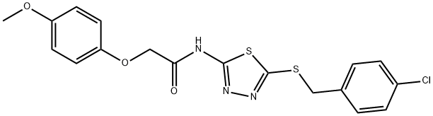 N-{5-[(4-chlorobenzyl)sulfanyl]-1,3,4-thiadiazol-2-yl}-2-(4-methoxyphenoxy)acetamide Structure