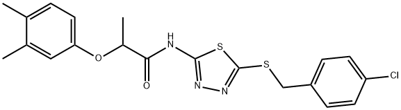 N-{5-[(4-chlorobenzyl)sulfanyl]-1,3,4-thiadiazol-2-yl}-2-(3,4-dimethylphenoxy)propanamide Structure