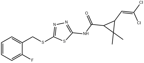 3-(2,2-dichlorovinyl)-N-{5-[(2-fluorobenzyl)sulfanyl]-1,3,4-thiadiazol-2-yl}-2,2-dimethylcyclopropanecarboxamide Structure