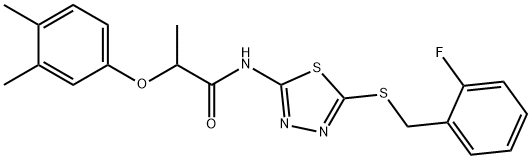 2-(3,4-dimethylphenoxy)-N-{5-[(2-fluorobenzyl)sulfanyl]-1,3,4-thiadiazol-2-yl}propanamide Structure