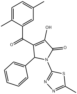4-(2,5-dimethylbenzoyl)-3-hydroxy-1-(5-methyl-1,3,4-thiadiazol-2-yl)-5-phenyl-1,5-dihydro-2H-pyrrol-2-one 구조식 이미지