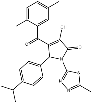 4-(2,5-dimethylbenzoyl)-3-hydroxy-5-(4-isopropylphenyl)-1-(5-methyl-1,3,4-thiadiazol-2-yl)-1,5-dihydro-2H-pyrrol-2-one Structure