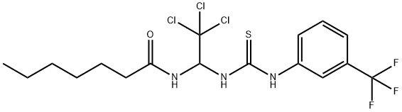 N-[2,2,2-trichloro-1-({[3-(trifluoromethyl)anilino]carbothioyl}amino)ethyl]heptanamide Structure