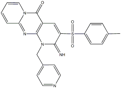 2-imino-3-[(4-methylphenyl)sulfonyl]-1-(4-pyridinylmethyl)-1,2-dihydro-5H-dipyrido[1,2-a:2,3-d]pyrimidin-5-one 구조식 이미지