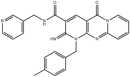 2-imino-1-(4-methylbenzyl)-5-oxo-N-(3-pyridinylmethyl)-1,5-dihydro-2H-dipyrido[1,2-a:2,3-d]pyrimidine-3-carboxamide 구조식 이미지