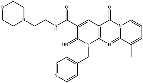 2-imino-10-methyl-N-[2-(4-morpholinyl)ethyl]-5-oxo-1-(4-pyridinylmethyl)-1,5-dihydro-2H-dipyrido[1,2-a:2,3-d]pyrimidine-3-carboxamide Structure