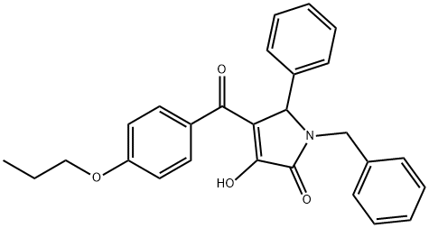 1-benzyl-3-hydroxy-5-phenyl-4-(4-propoxybenzoyl)-1,5-dihydro-2H-pyrrol-2-one Structure