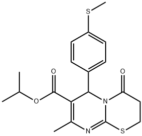 isopropyl 8-methyl-6-[4-(methylsulfanyl)phenyl]-4-oxo-3,4-dihydro-2H,6H-pyrimido[2,1-b][1,3]thiazine-7-carboxylate Structure
