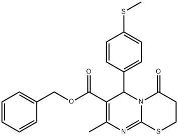 benzyl 8-methyl-6-[4-(methylsulfanyl)phenyl]-4-oxo-3,4-dihydro-2H,6H-pyrimido[2,1-b][1,3]thiazine-7-carboxylate Structure