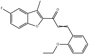 3-(2-ethoxyphenyl)-1-(5-fluoro-3-methyl-1-benzofuran-2-yl)prop-2-en-1-one 구조식 이미지