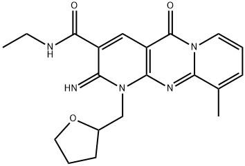 N-ethyl-2-imino-10-methyl-5-oxo-1-(tetrahydrofuran-2-ylmethyl)-1,5-dihydro-2H-dipyrido[1,2-a:2,3-d]pyrimidine-3-carboxamide 구조식 이미지