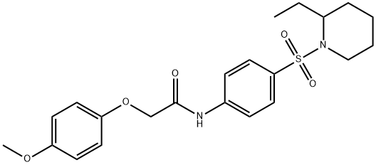 N-{4-[(2-ethylpiperidin-1-yl)sulfonyl]phenyl}-2-(4-methoxyphenoxy)acetamide 구조식 이미지