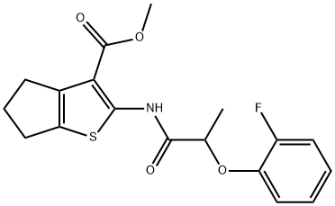 methyl 2-{[2-(2-fluorophenoxy)propanoyl]amino}-5,6-dihydro-4H-cyclopenta[b]thiophene-3-carboxylate Structure