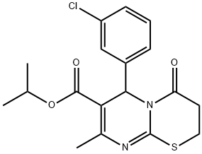 isopropyl 6-(3-chlorophenyl)-8-methyl-4-oxo-3,4-dihydro-2H,6H-pyrimido[2,1-b][1,3]thiazine-7-carboxylate Structure