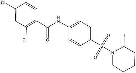 2,4-dichloro-N-{4-[(2-methylpiperidin-1-yl)sulfonyl]phenyl}benzamide 구조식 이미지