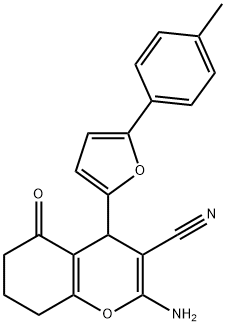 2-amino-4-[5-(4-methylphenyl)-2-furyl]-5-oxo-5,6,7,8-tetrahydro-4H-chromene-3-carbonitrile 구조식 이미지