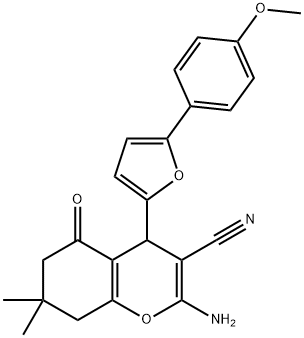 2-amino-4-[5-(4-methoxyphenyl)-2-furyl]-7,7-dimethyl-5-oxo-5,6,7,8-tetrahydro-4H-chromene-3-carbonitrile Structure