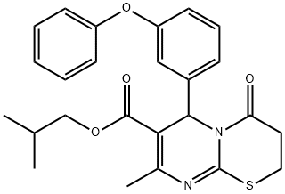 isobutyl 8-methyl-4-oxo-6-(3-phenoxyphenyl)-3,4-dihydro-2H,6H-pyrimido[2,1-b][1,3]thiazine-7-carboxylate Structure