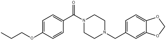 4-{[4-(1,3-benzodioxol-5-ylmethyl)-1-piperazinyl]carbonyl}phenyl propyl ether 구조식 이미지