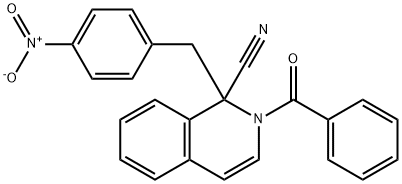 2-benzoyl-1-{4-nitrobenzyl}-1,2-dihydro-1-isoquinolinecarbonitrile Structure