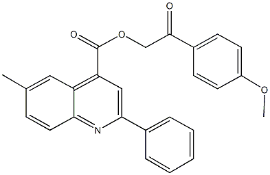 2-(4-methoxyphenyl)-2-oxoethyl 6-methyl-2-phenyl-4-quinolinecarboxylate 구조식 이미지