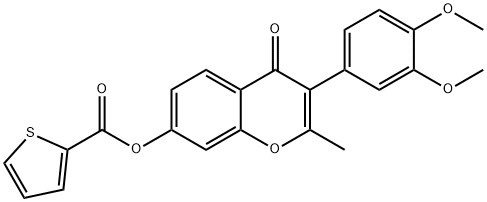 3-(3,4-dimethoxyphenyl)-2-methyl-4-oxo-4H-chromen-7-yl 2-thiophenecarboxylate Structure