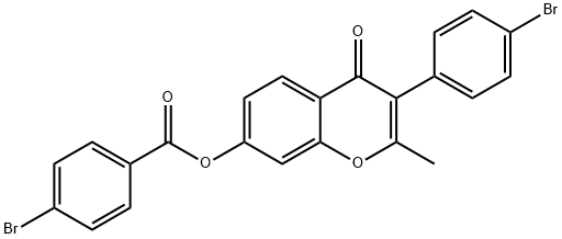 3-(4-bromophenyl)-2-methyl-4-oxo-4H-chromen-7-yl 4-bromobenzoate 구조식 이미지