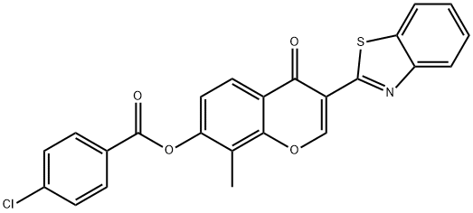 3-(1,3-benzothiazol-2-yl)-8-methyl-4-oxo-4H-chromen-7-yl 4-chlorobenzoate 구조식 이미지