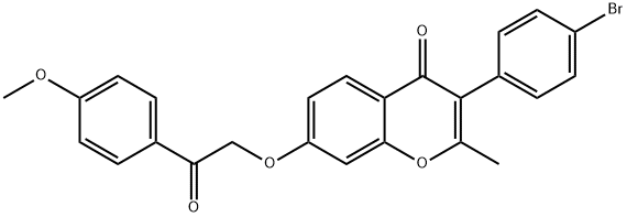 3-(4-bromophenyl)-7-[2-(4-methoxyphenyl)-2-oxoethoxy]-2-methyl-4H-chromen-4-one Structure