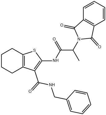 N-benzyl-2-{[2-(1,3-dioxo-1,3-dihydro-2H-isoindol-2-yl)propanoyl]amino}-4,5,6,7-tetrahydro-1-benzothiophene-3-carboxamide Structure