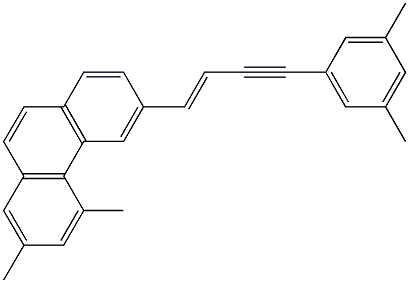 6-[4-(3,5-dimethylphenyl)-1-buten-3-ynyl]-2,4-dimethylphenanthrene 구조식 이미지