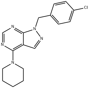 1-(4-chlorobenzyl)-4-(1-piperidinyl)-1H-pyrazolo[3,4-d]pyrimidine Structure