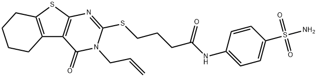 4-[(3-allyl-4-oxo-3,4,5,6,7,8-hexahydro[1]benzothieno[2,3-d]pyrimidin-2-yl)sulfanyl]-N-[4-(aminosulfonyl)phenyl]butanamide Structure