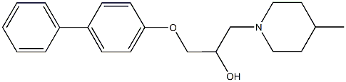 1-([1,1'-biphenyl]-4-yloxy)-3-(4-methyl-1-piperidinyl)-2-propanol 구조식 이미지