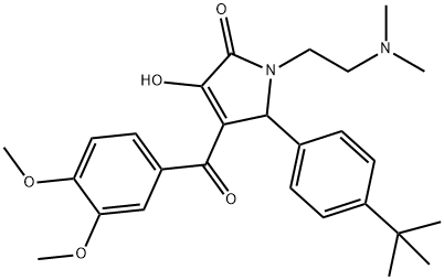 5-(4-tert-butylphenyl)-4-(3,4-dimethoxybenzoyl)-1-[2-(dimethylamino)ethyl]-3-hydroxy-1,5-dihydro-2H-pyrrol-2-one Structure