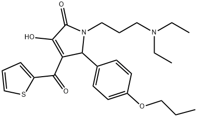 1-[3-(diethylamino)propyl]-3-hydroxy-5-(4-propoxyphenyl)-4-(2-thienylcarbonyl)-1,5-dihydro-2H-pyrrol-2-one Structure