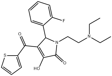 1-[2-(diethylamino)ethyl]-5-(2-fluorophenyl)-3-hydroxy-4-(2-thienylcarbonyl)-1,5-dihydro-2H-pyrrol-2-one Structure
