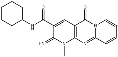N-cyclohexyl-2-imino-1-methyl-5-oxo-1,5-dihydro-2H-dipyrido[1,2-a:2,3-d]pyrimidine-3-carboxamide 구조식 이미지