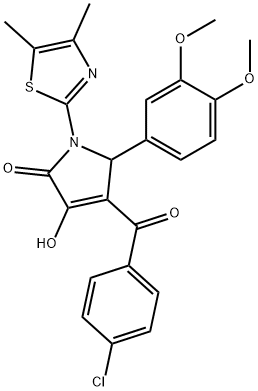 4-(4-chlorobenzoyl)-5-(3,4-dimethoxyphenyl)-1-(4,5-dimethyl-1,3-thiazol-2-yl)-3-hydroxy-1,5-dihydro-2H-pyrrol-2-one Structure