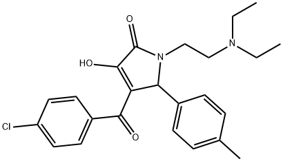 4-(4-chlorobenzoyl)-1-[2-(diethylamino)ethyl]-3-hydroxy-5-(4-methylphenyl)-1,5-dihydro-2H-pyrrol-2-one Structure