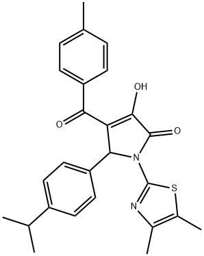 1-(4,5-dimethyl-1,3-thiazol-2-yl)-3-hydroxy-5-(4-isopropylphenyl)-4-(4-methylbenzoyl)-1,5-dihydro-2H-pyrrol-2-one 구조식 이미지