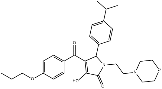 3-hydroxy-5-(4-isopropylphenyl)-1-[2-(4-morpholinyl)ethyl]-4-(4-propoxybenzoyl)-1,5-dihydro-2H-pyrrol-2-one Structure