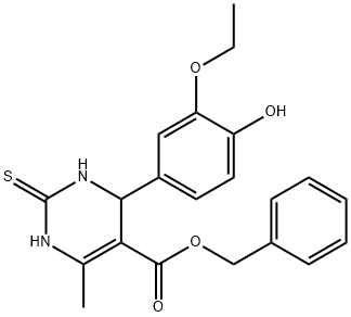 benzyl 4-(3-ethoxy-4-hydroxyphenyl)-6-methyl-2-thioxo-1,2,3,4-tetrahydro-5-pyrimidinecarboxylate Structure