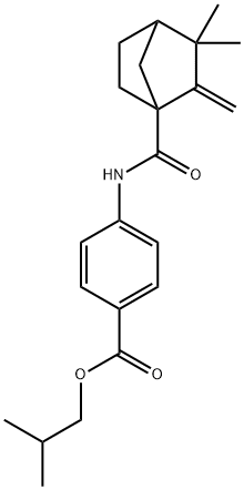 isobutyl4-{[(3,3-dimethyl-2-methylenebicyclo[2.2.1]hept-1-yl)carbonyl]amino}benzoate 구조식 이미지